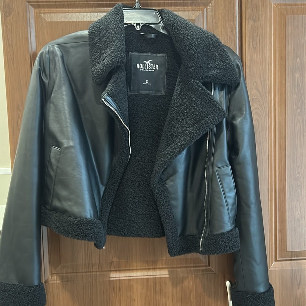 Black faux leather jacket